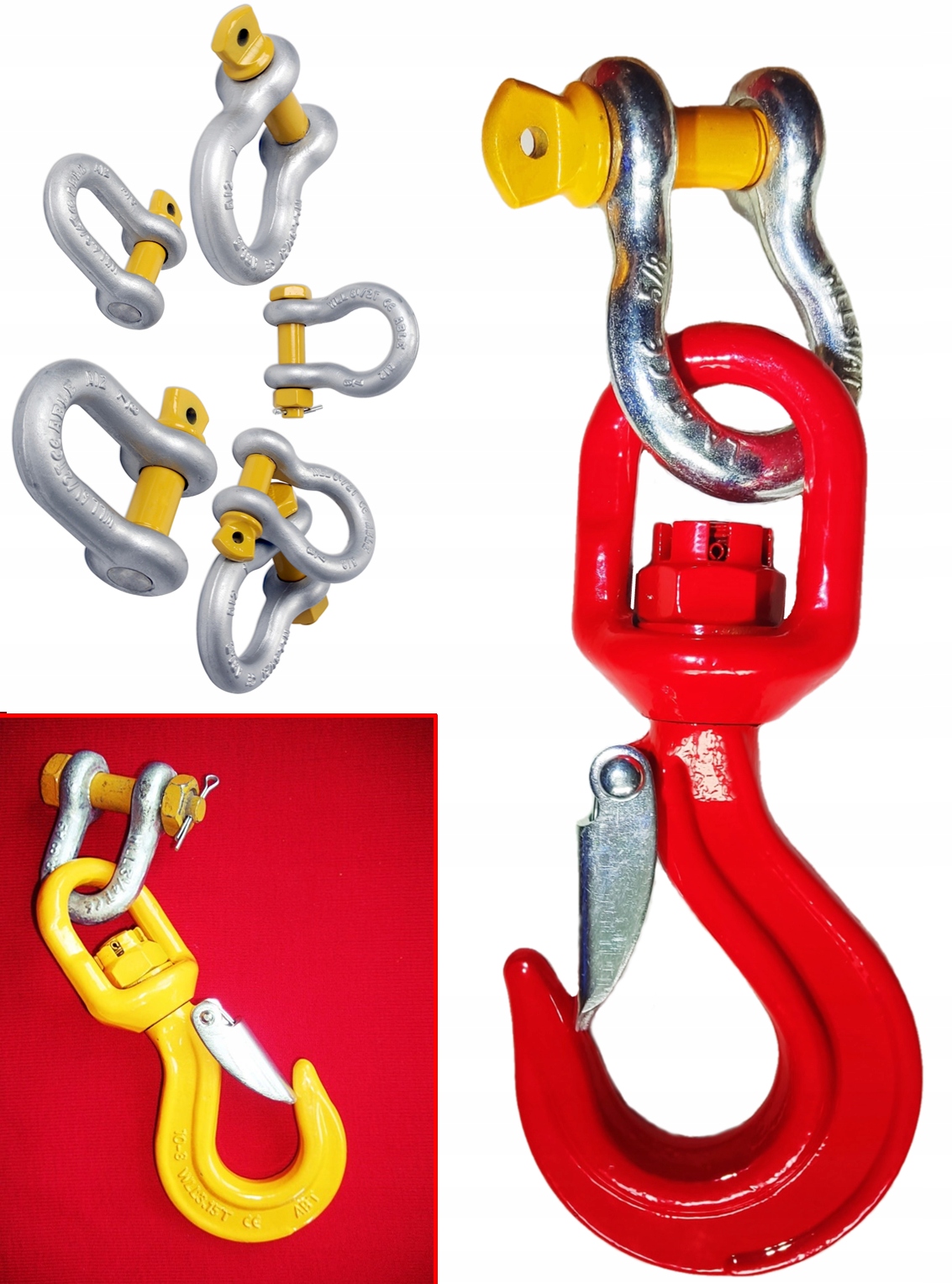 OTOČNÝ HÁK 3,15t + SHACKLE 3,25t SET CE schválený